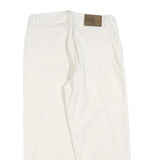 CALVIN KLEIN Womens Jeans White Relaxed Straight Cotton W32 L24 Frayed Hem Zip