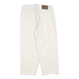 CALVIN KLEIN Womens Jeans White Relaxed Straight Cotton W32 L24 Frayed Hem Zip