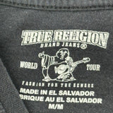 True Religion T-Shirt - Medium Black Cotton