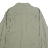 WRANGLER Mens Green Cotton Shirt L Button Pockets Casual Long Sleeve