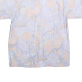 RUDNICK Mens White & Pastel Abstract Pattern Shirt M Cotton Blend Casual Summer