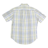 NAUTICA Mens Blue & Yellow Check Shirt M Cotton Blend Casual Smart