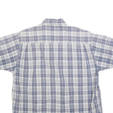 WRANGLER Mens Blue & White Check Shirt L Cotton Blend Button Down Short Sleeve