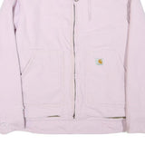 CARHARTT Womens Pink Cotton Blend Workwear Jacket XL Zip Plain Small Tear