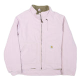 CARHARTT Womens Pink Cotton Blend Workwear Jacket XL Zip Plain Small Tear