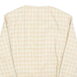 Womens Beige & Cream Checked Button Jacket L Polyester Blend Classic Tailored