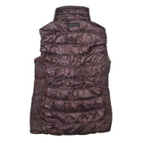 CALVIN KLEIN PERFORMANCE Womens Burgundy Quilted Gilet S Polyester Blend Zip