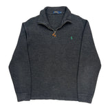 Polo By Ralph Lauren 1/4 Zip - Large Gray Cotton Blend