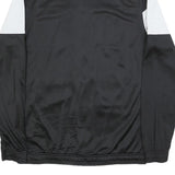 REEBOK Mens Black & White Track Jacket M Polyester Zip Plain Sports Casual