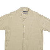 NAUTICA Mens Beige Silk Blend Shirt M Casual Elegant Summer Button Up