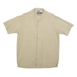 NAUTICA Mens Beige Silk Blend Shirt M Casual Elegant Summer Button Up