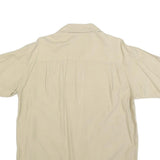 NAUTICA Mens Beige Silk Blend Shirt M Casual Elegant Summer Button Up
