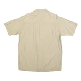 NAUTICA Mens Beige Silk Blend Shirt M Casual Elegant Summer Button Up