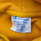 Reverse Weave Champion Hoodie - Small Yellow Cotton