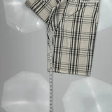 Dickies Checked Chino Shorts - 32W 10L Black Cotton