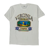 Virginia Beach Fruit Of The Loom Graphic T-Shirt - Large White Cotton