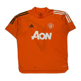 Manchester United Adidas Football Football Shirt - Large Orange Polyester