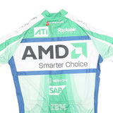 HINCAPIE Mens Green & Blue Modern M Short Sleeve Zip Neck Cycling Jersey