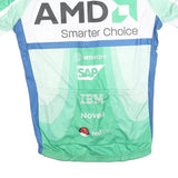 HINCAPIE Mens Green & Blue Modern M Short Sleeve Zip Neck Cycling Jersey