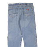DICKIES Mens Jeans Blue Regular Straight Denim Light W34 L28 Classic Workwear