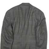 TOMMY HILFIGER Mens Grey & Maroon Checked Blazer Jacket L Cotton Button Classic