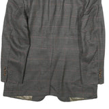 TOMMY HILFIGER Mens Grey & Maroon Checked Blazer Jacket L Cotton Button Classic