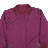 Womens Purple & Burgundy Reversible Plain Button Polyester Blend Jacket L