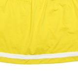 NIKE Womens Yellow & White Sports Mini Skort Polyester Blend L Athletic Tennis