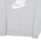 NIKE Mens Grey Cotton Blend Crew Neck L Sweatshirt Lightweight Pullover