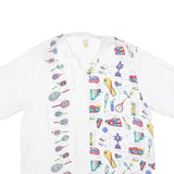 CLOCKHOUSE Womens White Printed Shirt S Polyester Blend Casual Short Sleeve