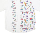 CLOCKHOUSE Womens White Printed Shirt S Polyester Blend Casual Short Sleeve