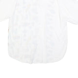 CLOCKHOUSE Womens White Printed Shirt S Polyester Blend Casual Short Sleeve