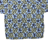 JOHN HENRY Mens Blue & Green Floral Cotton Blend Shirt L Summer Casual
