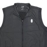 ADIDAS Mens Black Outdoor Jacket L Polyester Blend Plain Zip Sleeveless