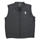 ADIDAS Mens Black Outdoor Jacket L Polyester Blend Plain Zip Sleeveless