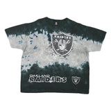 NFL Mens Black & Grey Raiders Graphic T-Shirt XL Short Sleeve Crew Neck Sports