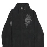 HARLEY DAVIDSON Womens Black Zip Jacket L Polyester Embroidered Casual