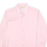 CLUB Mens Pink Long Sleeve Shirt M Polyester Blend Button Closure Formal Wear
