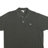LACOSTE Mens Grey Short Sleeve Crocodile Logo Polo Shirt 2XL Classic Fit Cotton