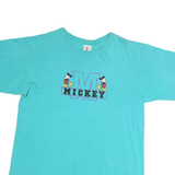 MICKEY & CO Mens Blue Graphic T-Shirt L Short Sleeve Crew Neck Cotton Casual