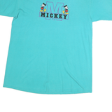MICKEY & CO Mens Blue Graphic T-Shirt L Short Sleeve Crew Neck Cotton Casual