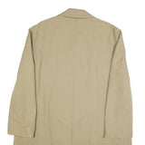 Mens Beige Cotton Blend Classic Jacket Button Closure L L Plain