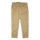SMOG Mens Cotton Blend Relaxed Beige Cargo Trousers W38 L32 Casual Zip Closure