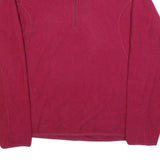 BERGHAUS Womens Red Pullover Plain Crew Neck Basic Knit UK 12 Fleece Jumper