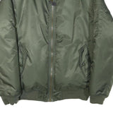 Mens Green Bomber Jacket S Polyester Blend Plain Lightweight Zip Fastening