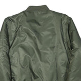 Mens Green Bomber Jacket S Polyester Blend Plain Lightweight Zip Fastening