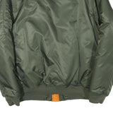 Mens Green Bomber Jacket S Polyester Blend Plain Lightweight Zip Fastening
