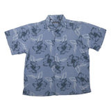 RED LEVEL NINE Mens Blue Floral Short Sleeve Shirt L Cotton Blend Casual Summer
