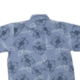 RED LEVEL NINE Mens Blue Floral Short Sleeve Shirt L Cotton Blend Casual Summer