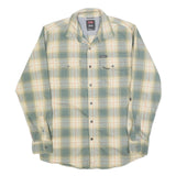 WRANGLER Mens Green & Cream Check Shirt M Cotton Blend Long Sleeve Button